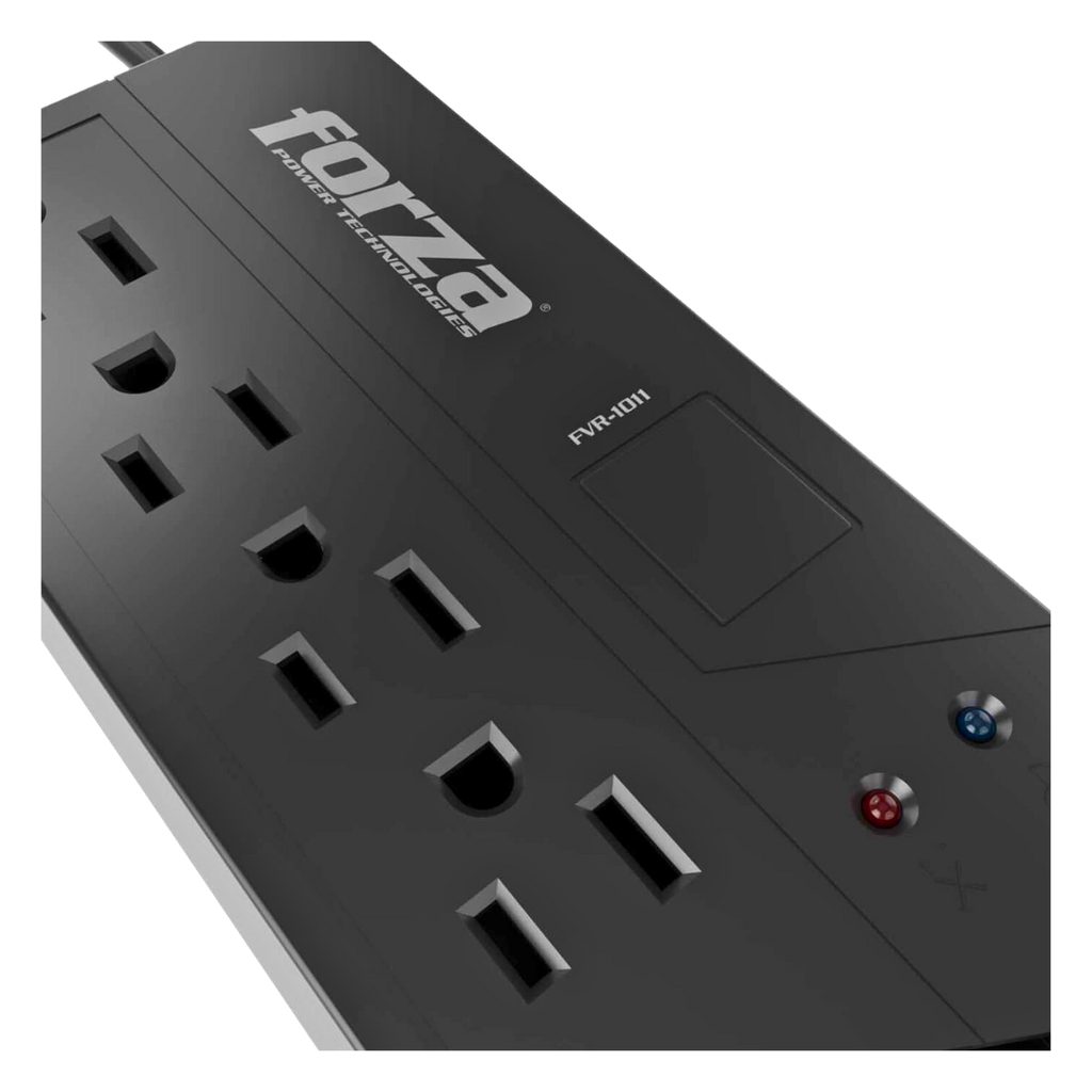 Forza FVR Series FVR-1011 - Automatic voltage regulator (wall mountable) - AC 115 V - 500 Watt - 1000 VA - output connectors: 4 - black
