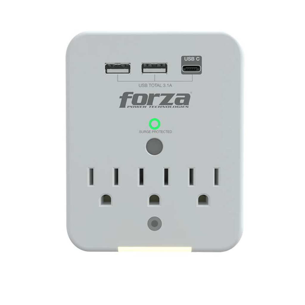 Forza Toma de Energía 3 110v, 2 USB-A y 1 USB-C