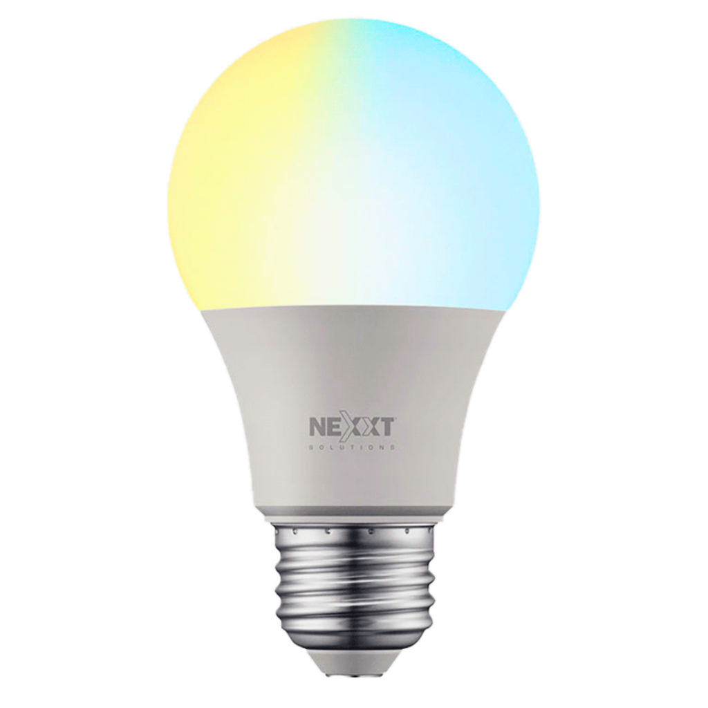 Nexxt Solutions Connectivity - Light Bulb - A19 CCT 110V - Conexion Wi-Fi - Bombillo de luz blanca regulable - Compatible con Amazon Alexa y Google Assistant - 800 Lumen - 9W (Equivalente a 60 W) - 110 V /220 V