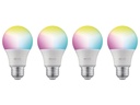 Nexxt Solutions Connectivity - Light Bulb - A19 RGB 110V 4PK - conexion WI-FI - Bombillo multicolor - Compatible con Amazon Alexa y Google Assistant - 800 Lumen - 9W(Equivalente a 60W) - 110 V/ 220 V